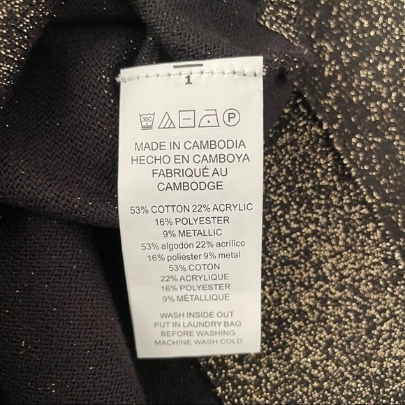 Michael Michael Kors Gold Lurex Metallic Blouse XL - Picture 9 of 11